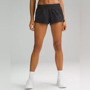 Hotty-Hot Black Lululemon shorts size 4 Low Rise - 2.5” inseam